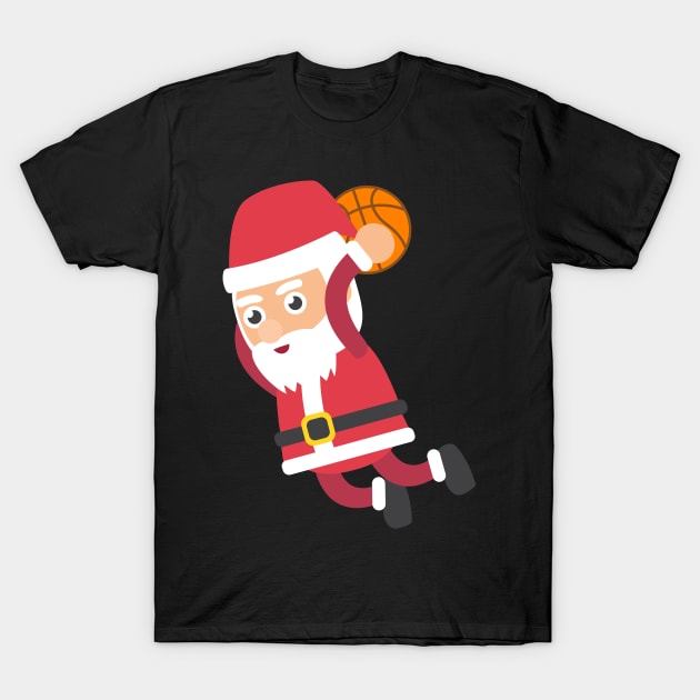 Santa Claus Basketball Christmas Gift T-Shirt by RJCatch